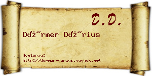 Dörmer Dárius névjegykártya